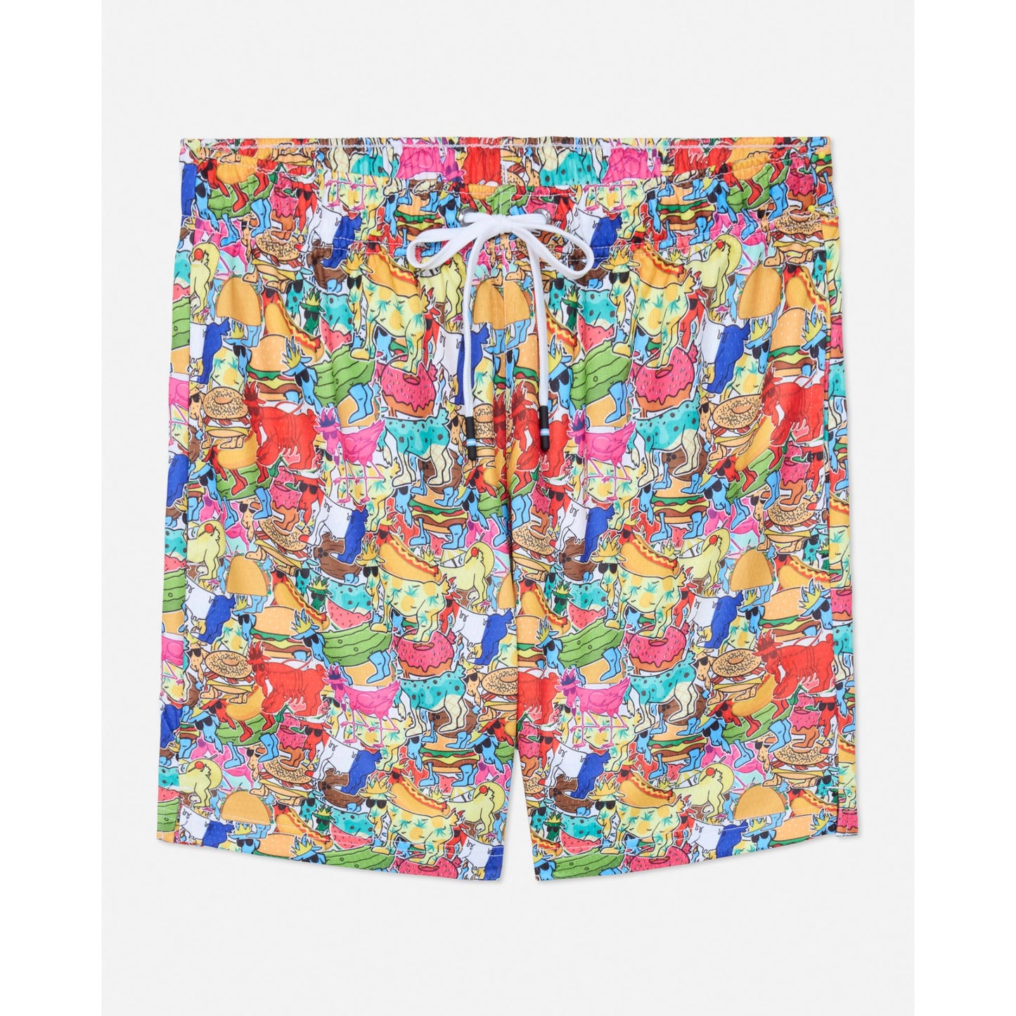 Boys Shorts White AOP Stickers