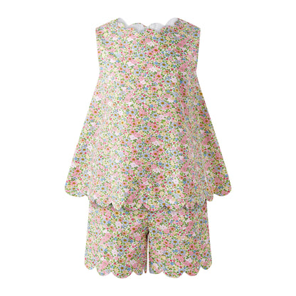 Floral Scalloped Short Set