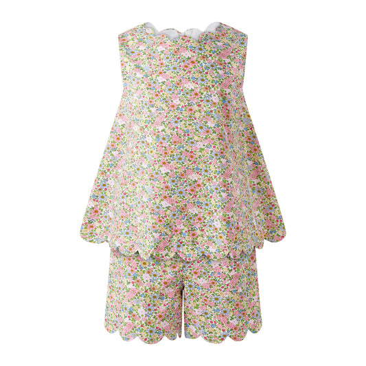 Floral Scalloped Short Set