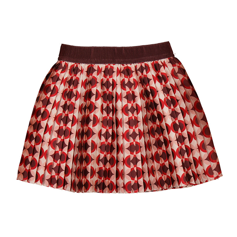 Stamped pleated mini skirt