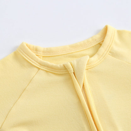 Happy Yellow Zippered Baby Romper