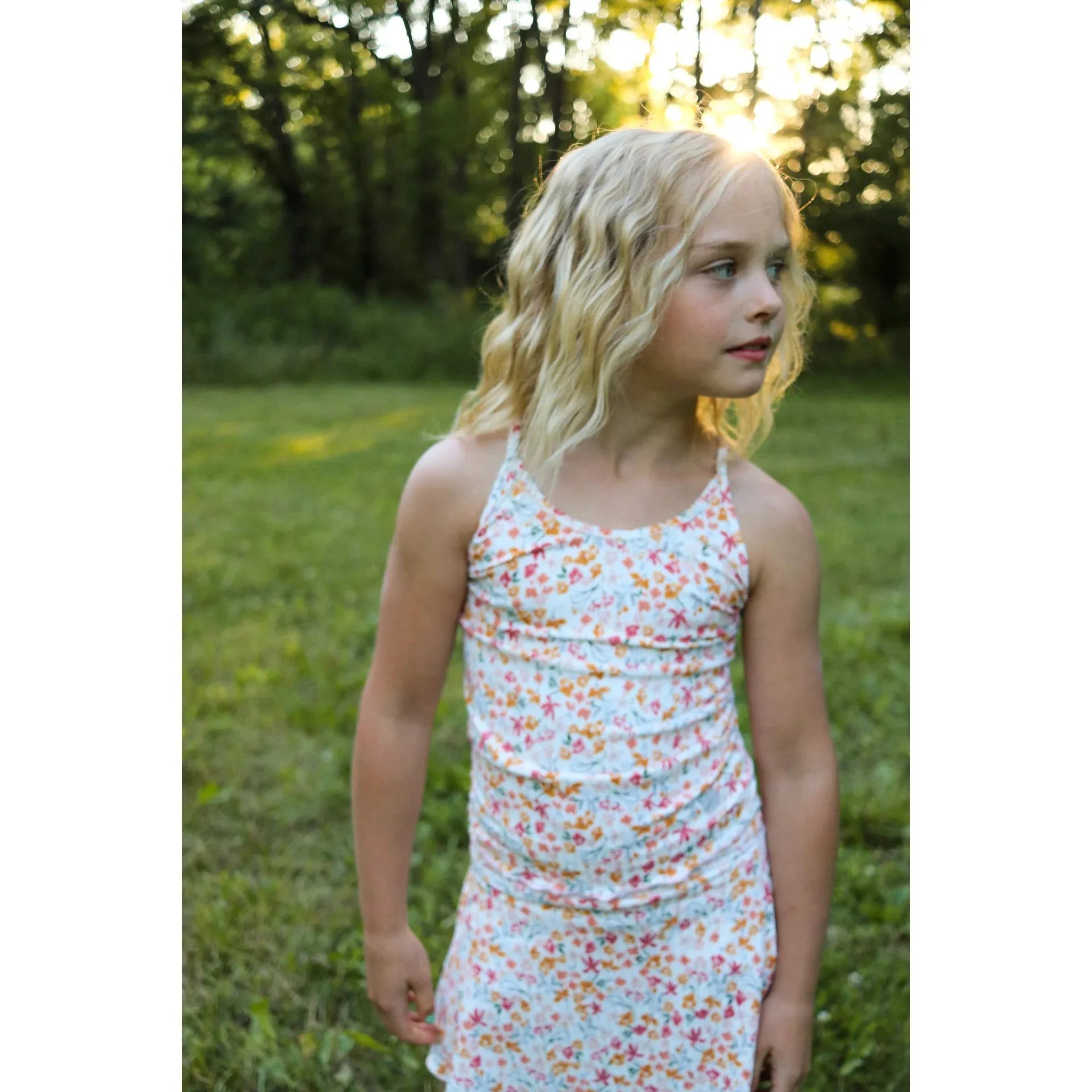 Floral Razor Sunset Floral Razor Back Tank – Apple Blossom Baby And Decor