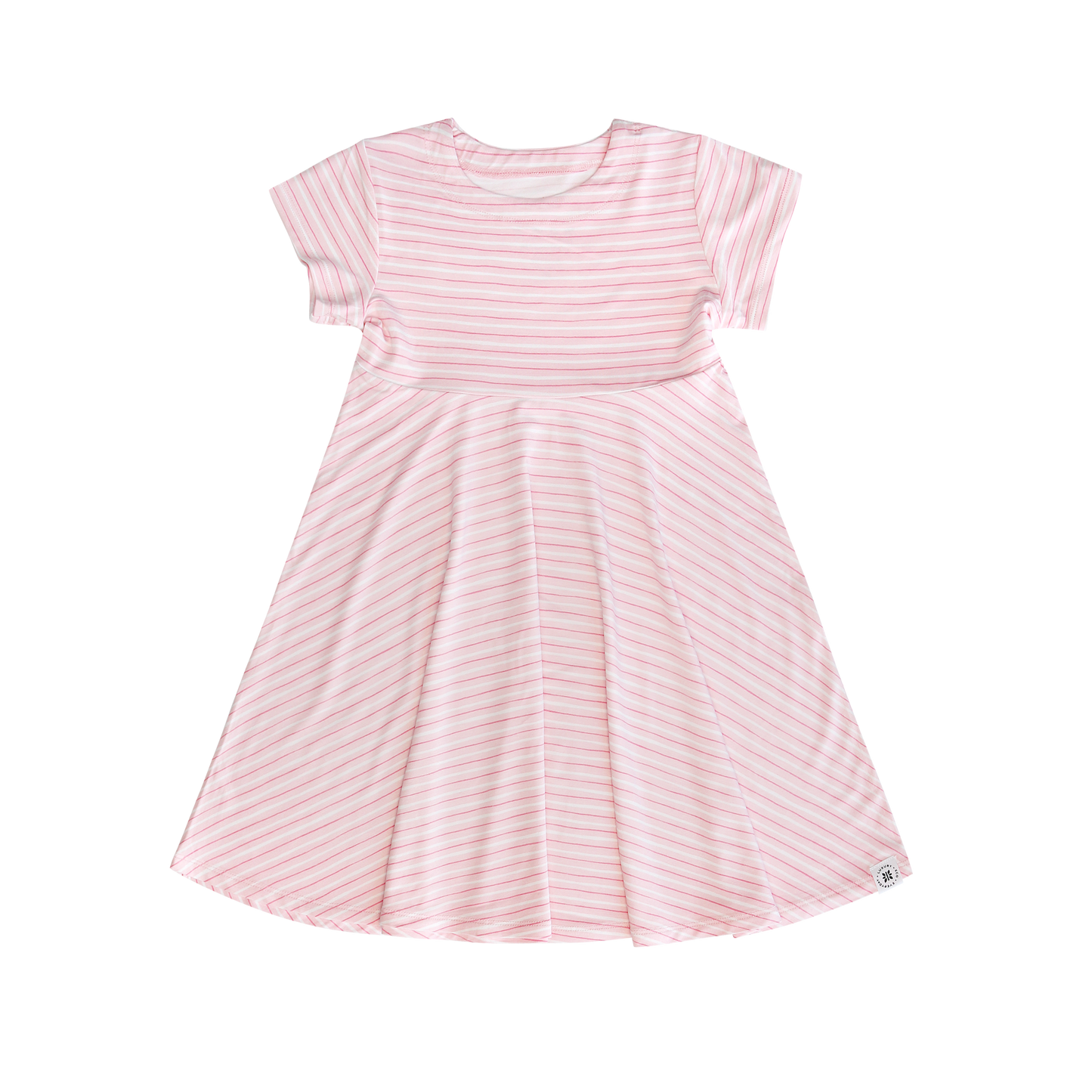Cap Sleeve Swirly Girl - Pink Stripe