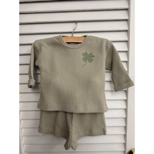 Green Thermal Short Set Shamrock Emb
