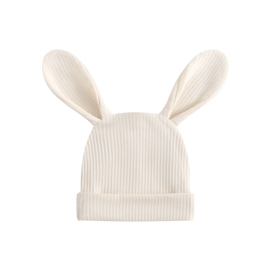 Oatmeal Ribbed Baby Bunny Beanie Hat