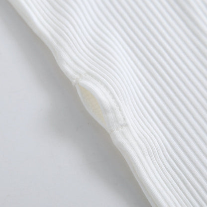 Snow Ribbed Zippered Baby Romper
