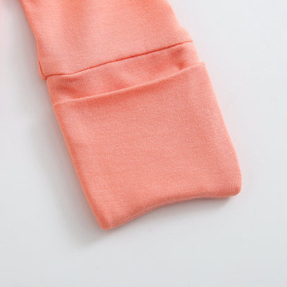 Joyful Coral Zippered Baby Romper