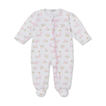 Baby Bunny Patch Pink Zip Footie