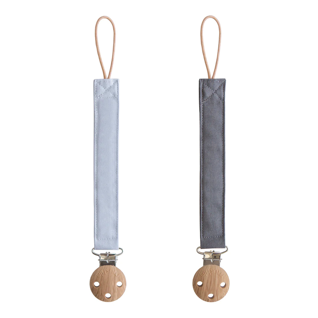 Linen Pacifier Clip - 2 pack