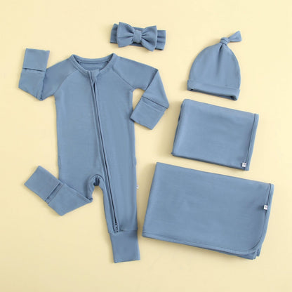 Midnight Blue Zippered Baby Romper
