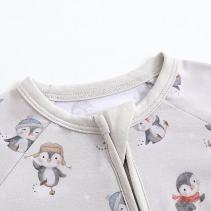 Penguins On Ice Zippered Baby Romper