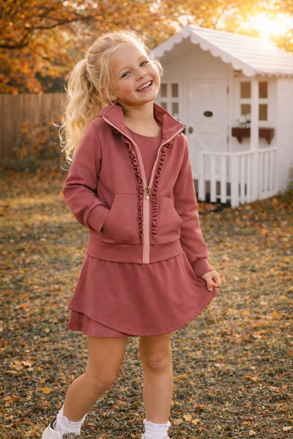 Skort Set Solid Brown