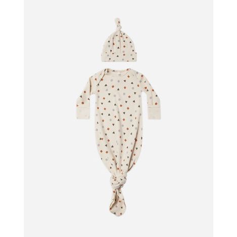 Knotted Baby Gown + Hat