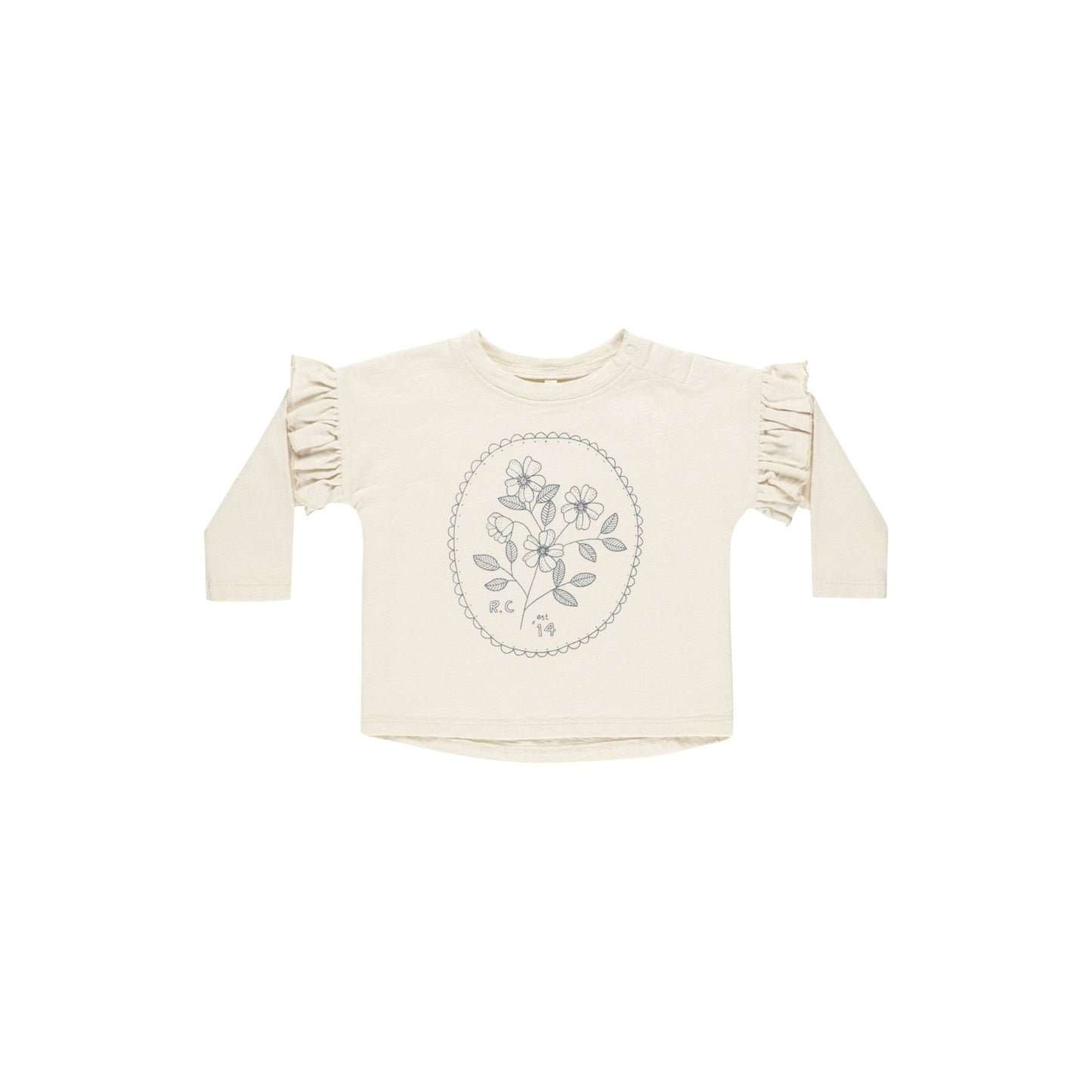 RUFFLE LONG SLEEVE TEE || WILDFLOWER