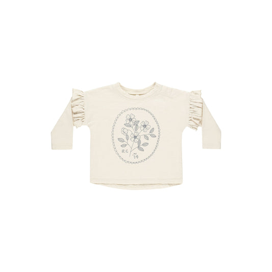 RUFFLE LONG SLEEVE TEE || WILDFLOWER