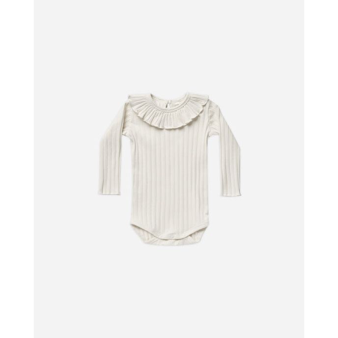 Ruffle Collar Onesie Ivory Apple Blossom Baby And Decor