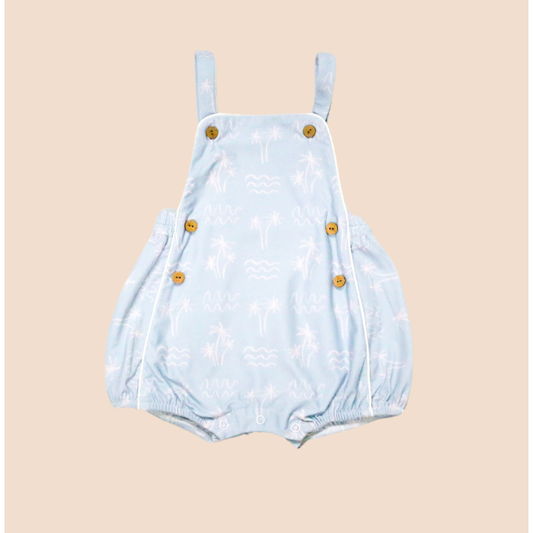 Overall Romper Palm Tree Waves