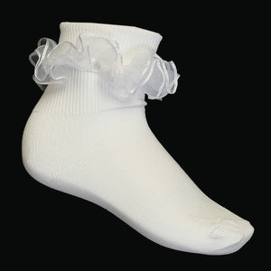 Girls Ruffled Sock White