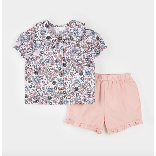 Vintage Flowers Poplin Shirt Set