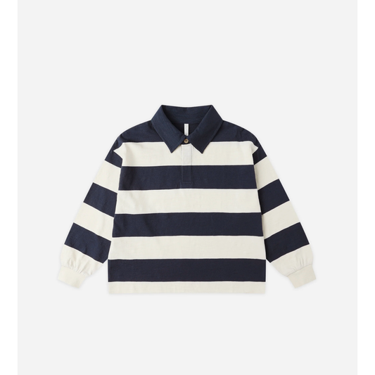 RUGBY POLO || NAVY STRIPE