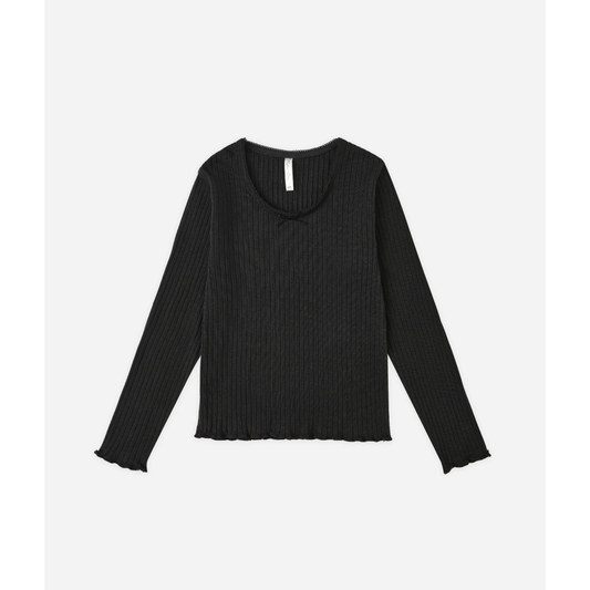 RIBBED LONG SLEEVE || BLACK