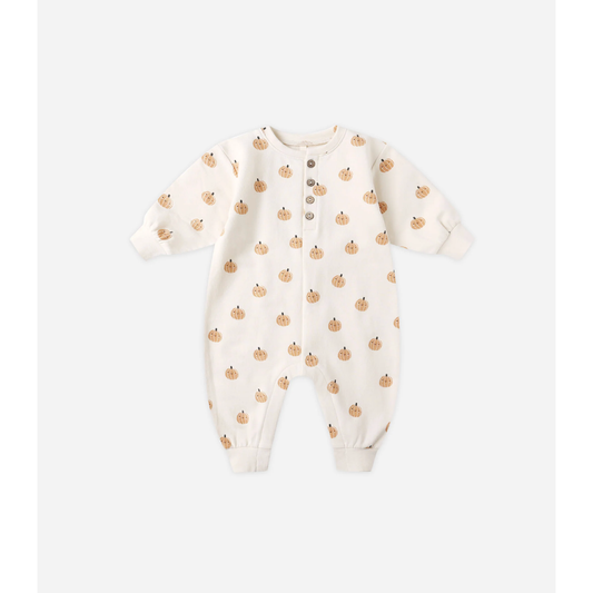 RELAXED FLEECE JUMPSUIT || SMILEY PUMPKINS