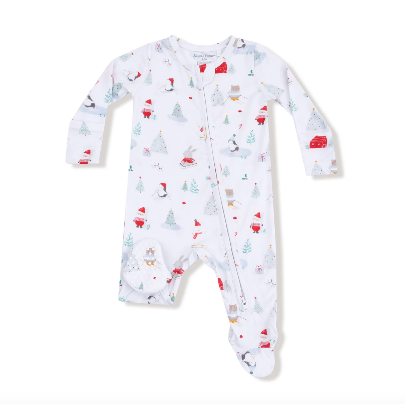 Santa Ski Friends 2 Way Zipper Footie