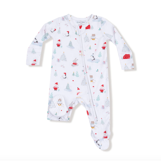 Santa Ski Friends 2 Way Zipper Footie