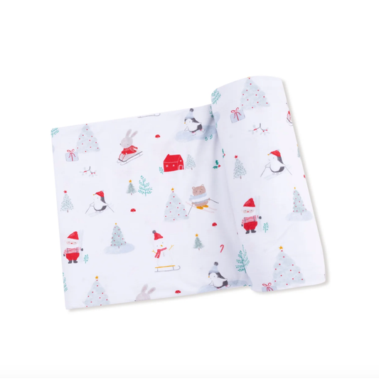 Santa Ski Friends Swaddle Blanket