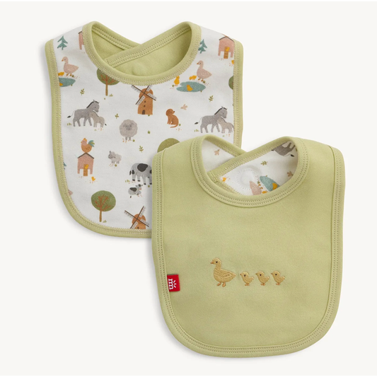 Funny Farm Cotton Bib
