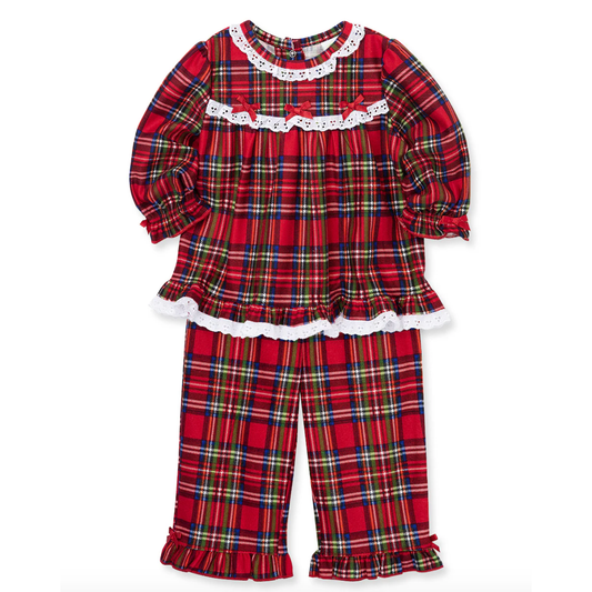 Girls Plaid 2-Piece PJ Set