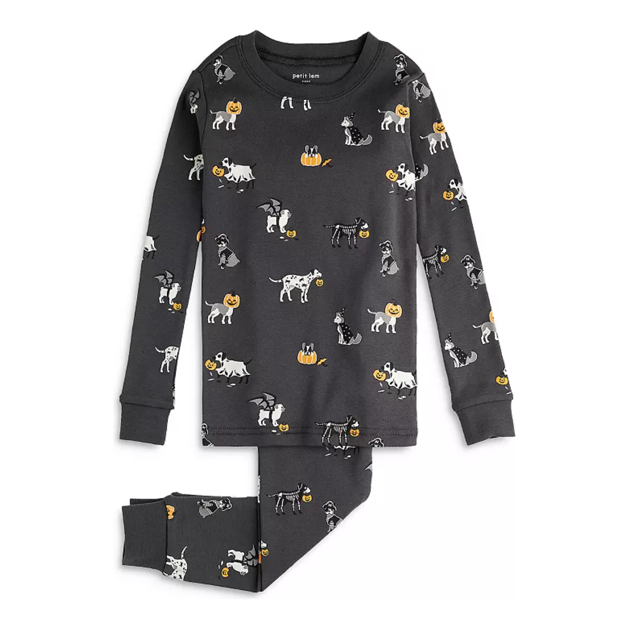 Howl-oween print on asphalt pj set