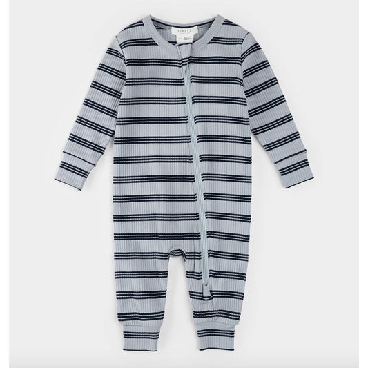 KNIT BLUE STRIPE SLEEPER