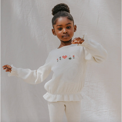 Girls Sweatsuit Waffle Knit