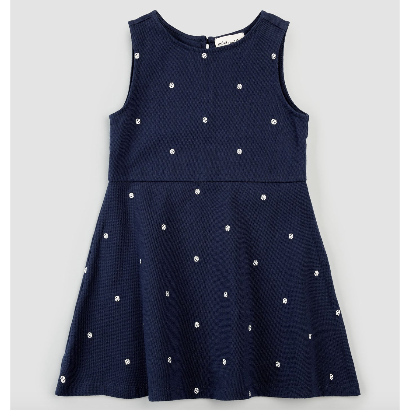 Embroidered Dress Blues Pique Dress