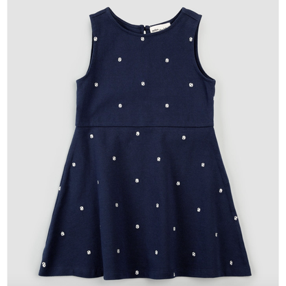 Embroidered Dress Blues Pique Dress