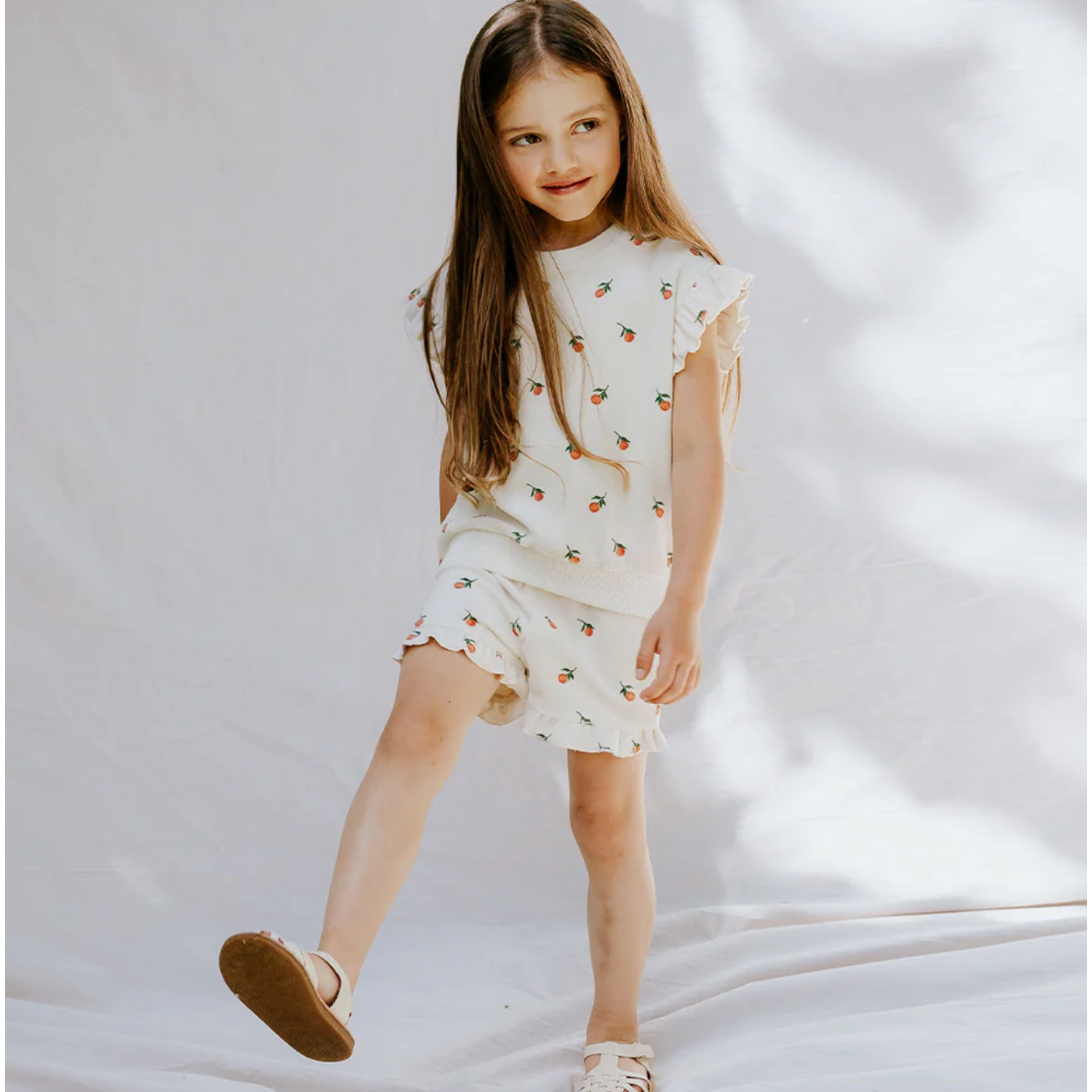 GIRLS SHORT SET VELOUR ORANGES