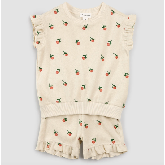 GIRLS SHORT SET VELOUR ORANGES