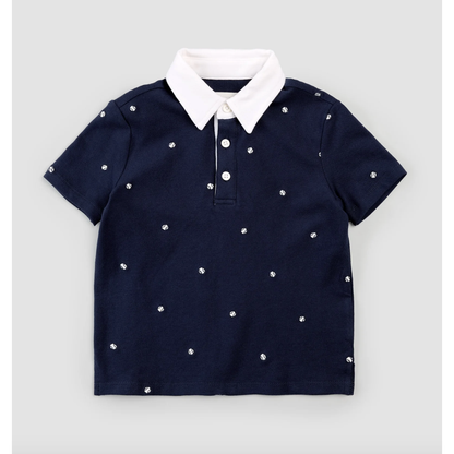 Embroidered Dress Blues Pique Polo