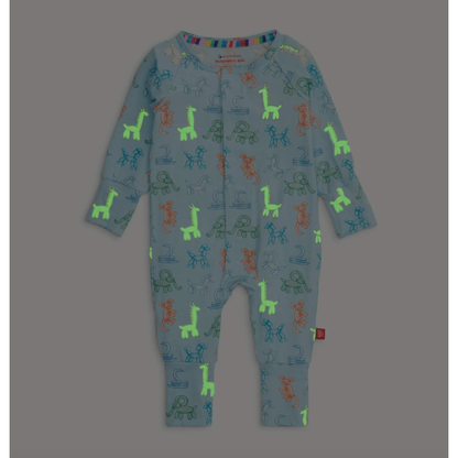 BLUE PARTY ANIMALS GLOW IN THE DARK COVERALL