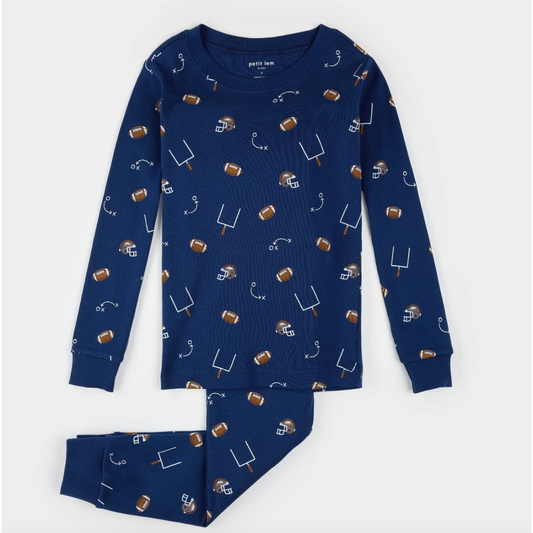 FOOTBALL PLAY PJ SET-BLUE