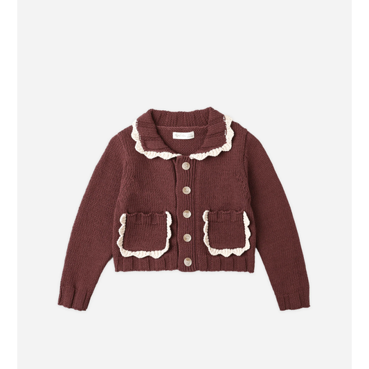 COLLARED CARDIGAN || BURGUNDY