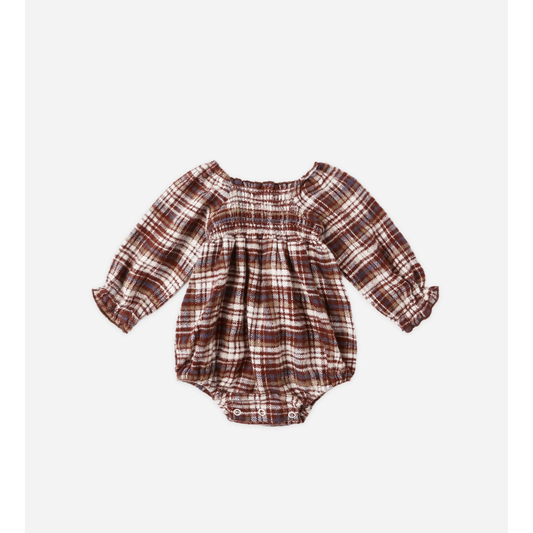 ADELAIDE ROMPER || BURGUNDY PLAID