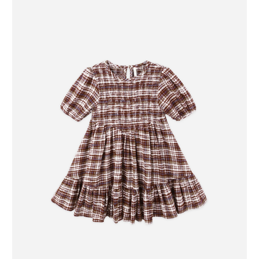 INDIA DRESS || BURGUNDY PLAID