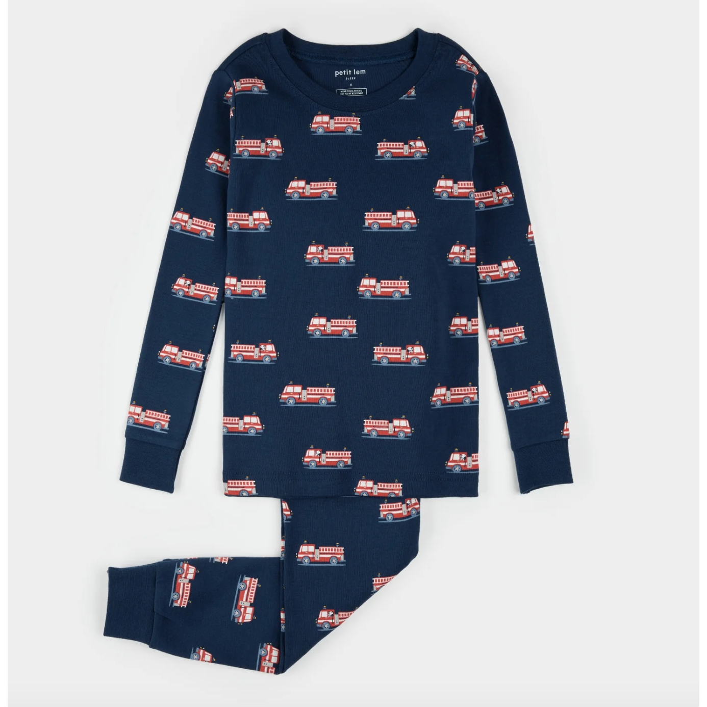 FIRE TRUCK PRINT NAVY PJ SET
