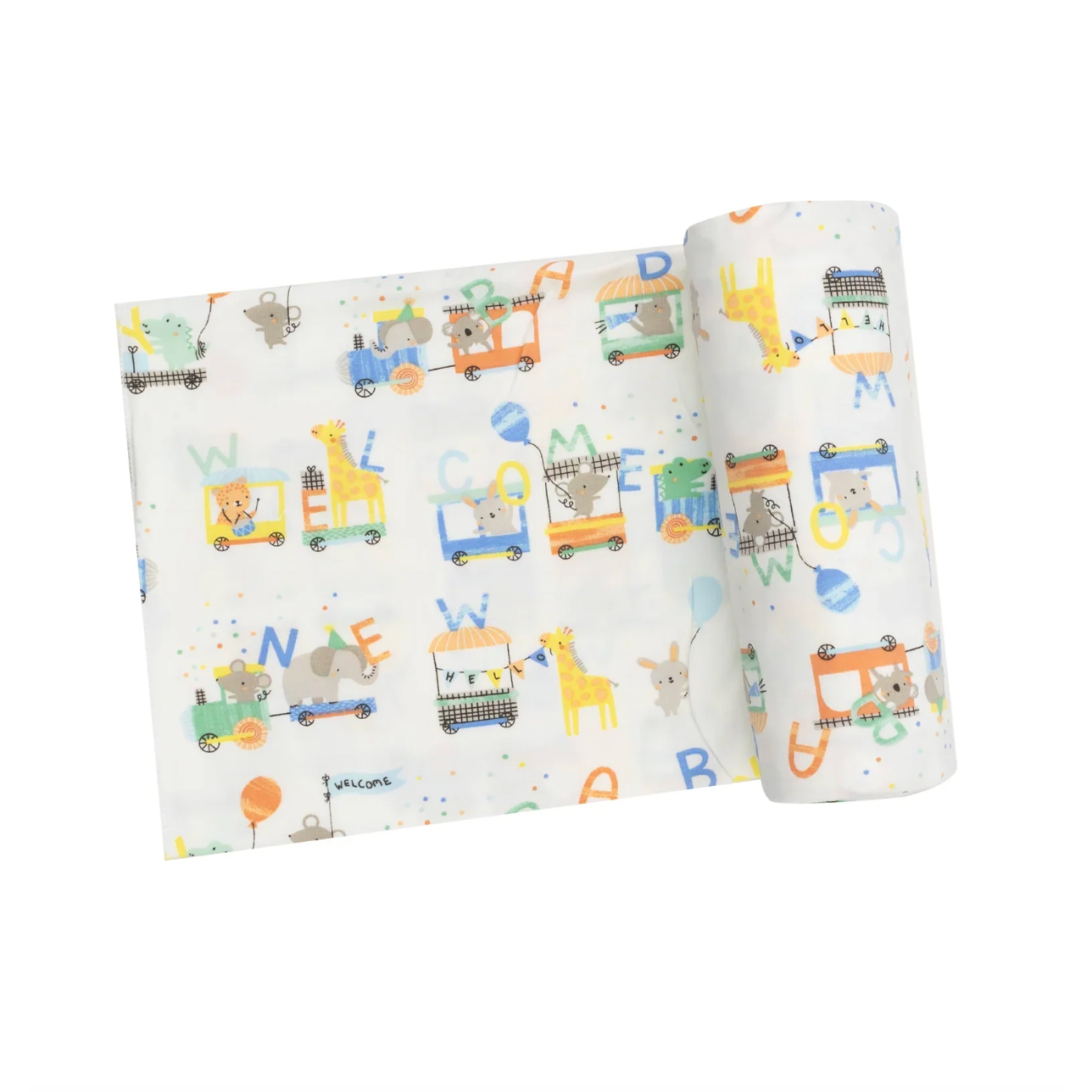 Animal Train - Swaddle Blanket