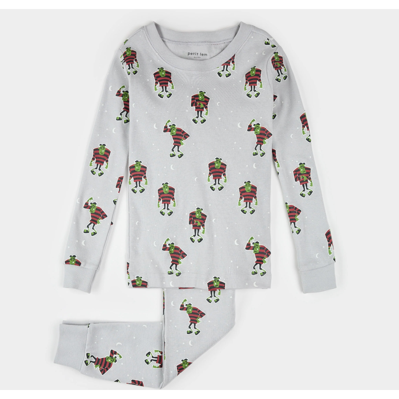 2PC PJ SET: L/S TOP + PANT KNIT-GREY LT.