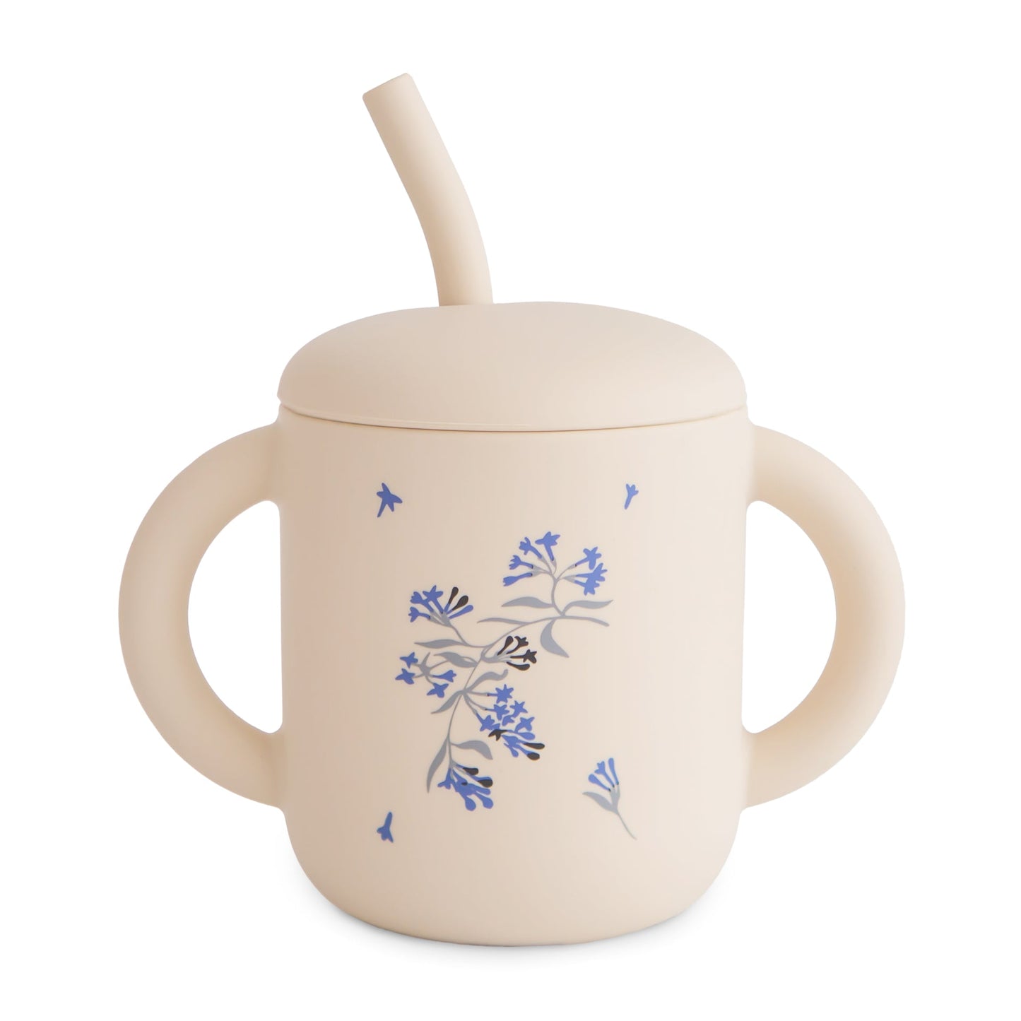 Silicone Training Cup + Straw w/Design