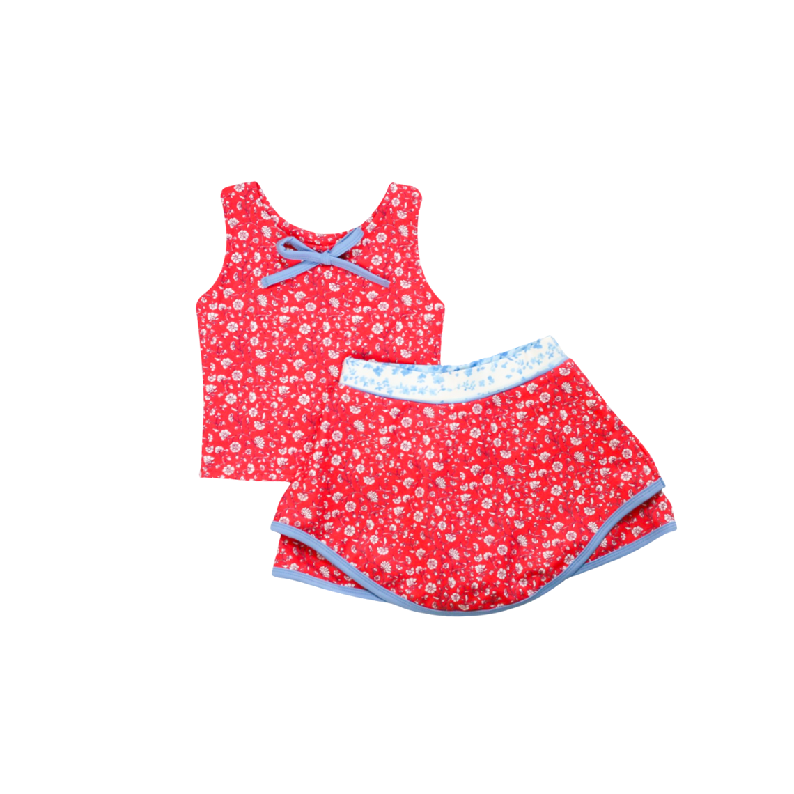 Skort & Sweet Skort Set Red Floral