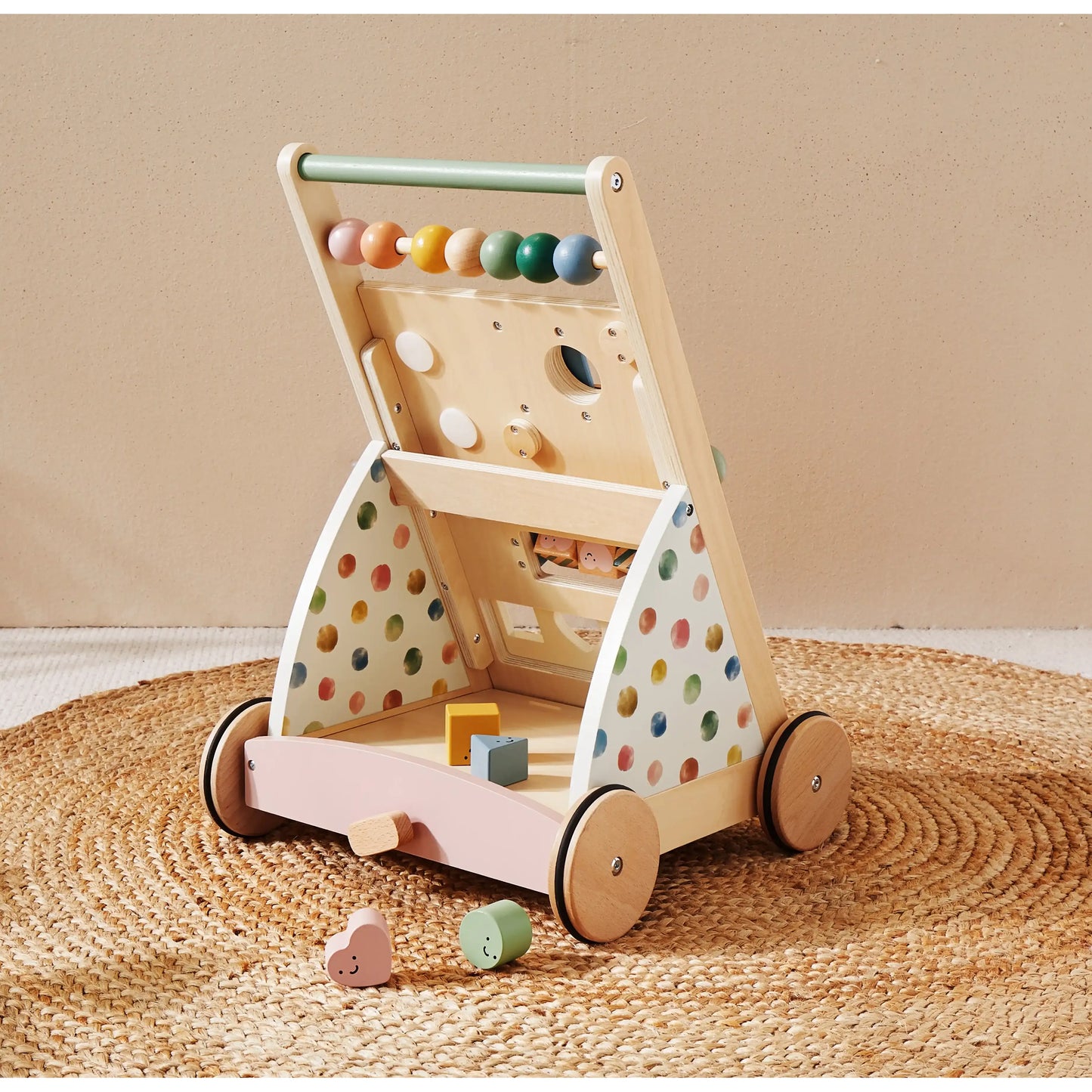 Tiny Land® Versatile Natural Wooden Baby Walker